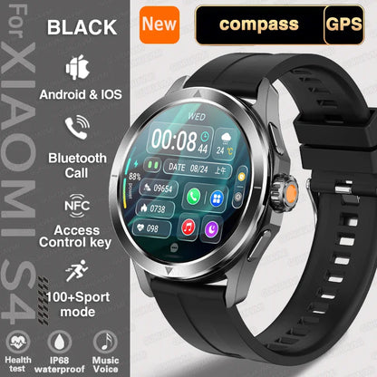 Xiaomi S4 Ultra Smartwatch – AMOLED Display, NFC, GPS, Compass, Heart Rate Monitoring, Waterproof, Bluetooth Calling