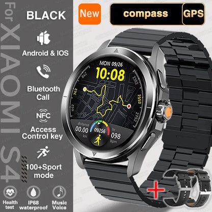 Xiaomi S4 Ultra Smartwatch – AMOLED Display, NFC, GPS, Compass, Heart Rate Monitoring, Waterproof, Bluetooth Calling