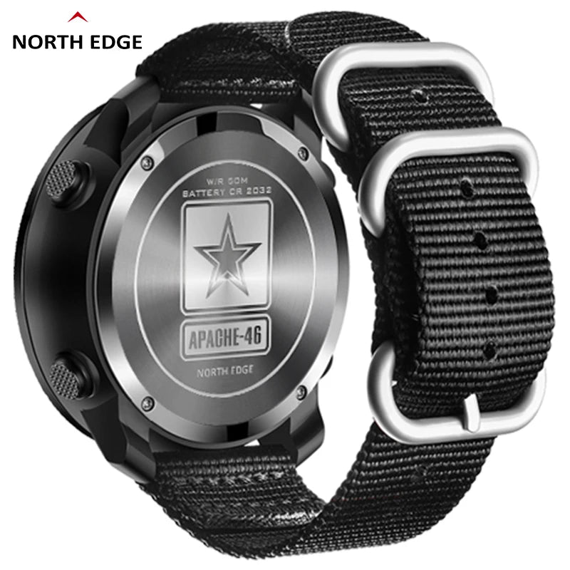 NORTH EDGE APACHE Smartwatch with Altimeter, Barometer, Compass, and WR50M Water Resistance for Running and Swimming