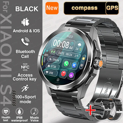 Xiaomi S4 Ultra Smartwatch – AMOLED Display, NFC, GPS, Compass, Heart Rate Monitoring, Waterproof, Bluetooth Calling